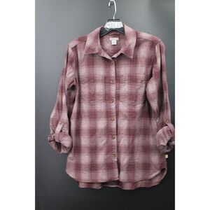 Carhartt Shirt Womens Sz S Purple Plaid LONG Sleeve Button Up Workwear